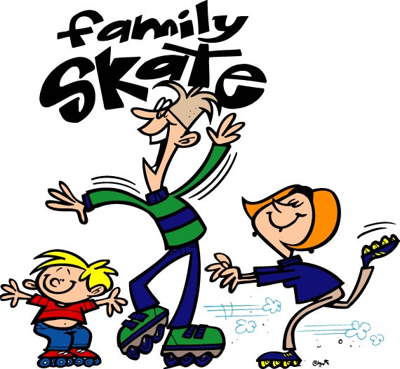 animated family skating